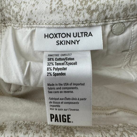 PAIGE Hoxton Ultra Skinny Ankle High Rise Jeans Sonoran Snake Size 26 - Picture 13 of 14